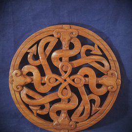 OMEN Celtic Fertility Knot Wall Hanging in Mahogany