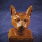 OMEN Cat Bast Head, Wood Finish - Made in Egypt at 4 Inches High