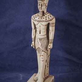 OMEN Standing Amun-Ra Statue in White Finish - Made in Egypt at 8.5 Inches High