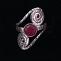 OMEN Ruby Hammered Spiral Ring