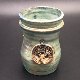 OMEN Oil Burner in Green with Horned Stag