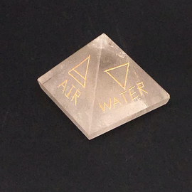 OMEN Quartz Crystal Pyramids Engraved with the 5 Elements