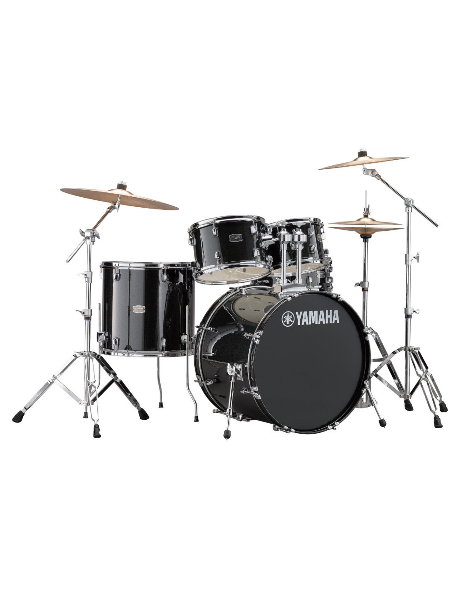 Yamaha Yamaha Rydeen 5-Piece Drum Kit - 10"/12"/14"/16"/22", Hardware, Cymbals, Throne - Black Glitter (RDP2561-BLG)
