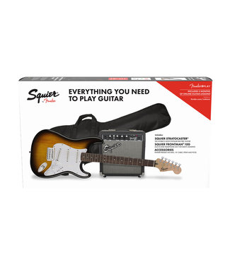 Squier Squier Stratocaster Pack - Laurel Fretboard, Brown Sunburst, 10G Amp, Gig Bag
