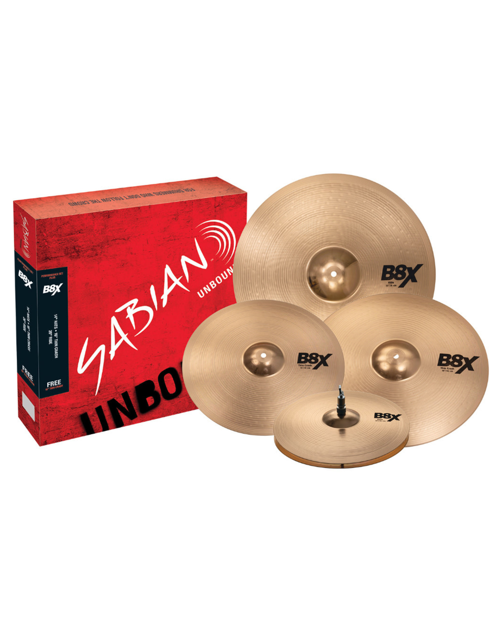 Sabian Sabian B8X Performance Plus Cymbal Pack - 14" Hi-Hats/16" Crash/18" Crash/20" Ride (45003XG)