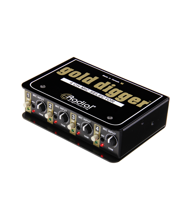 Radial Engineering Gold Digger 4-Channel Microphone Selector