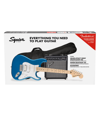 Squier Squier Affinity Stratocaster HSS Pack - Maple Fretboard, Lake Placid Blue, 15G Amp