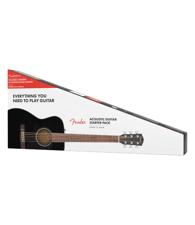 Fender CC-60S Concert Acoustic Pack V2 - Walnut Fretboard, Black