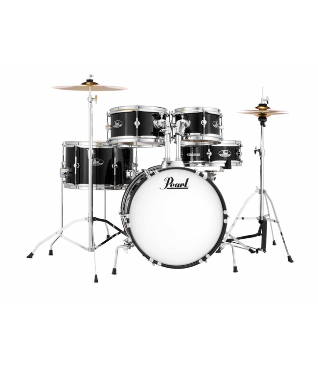Pearl Roadshow Junior 5-Piece Drum Kit - 8"/10"/12"/13"/16", Hardware, Cymbals, Throne - Jet Black