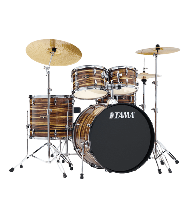 Tama Imperialstar IE52KH6 5-Piece Drum Kit - 10"/12"/14"/16"/22", Hardware, Cymbals, Throne - Coffee Teak Wrap