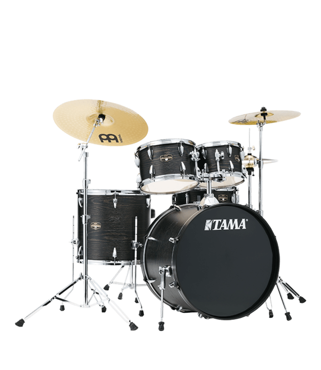 Tama Imperialstar IE52KH6 5-Piece Drum Kit - 10"/12"/14"/16"/22", Hardware, Cymbals, Throne - Black Oak Wrap