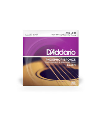 D'Addario D'Addario Phosphor Bronze Acoustic Guitar Strings - 10-27 High Strung/Nashville Tuning