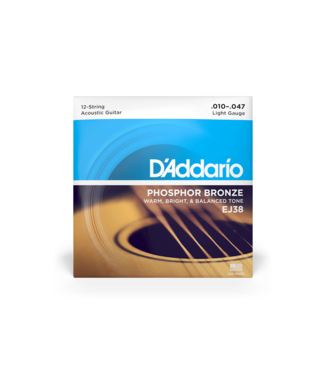 D'Addario D'Addario Phosphor Bronze Acoustic Guitar Strings - 10-47 (12-String) Light