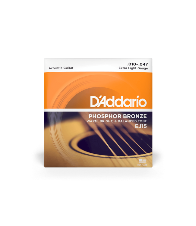 D'Addario Phosphor Bronze Acoustic Guitar Strings - 10-47 Extra Light