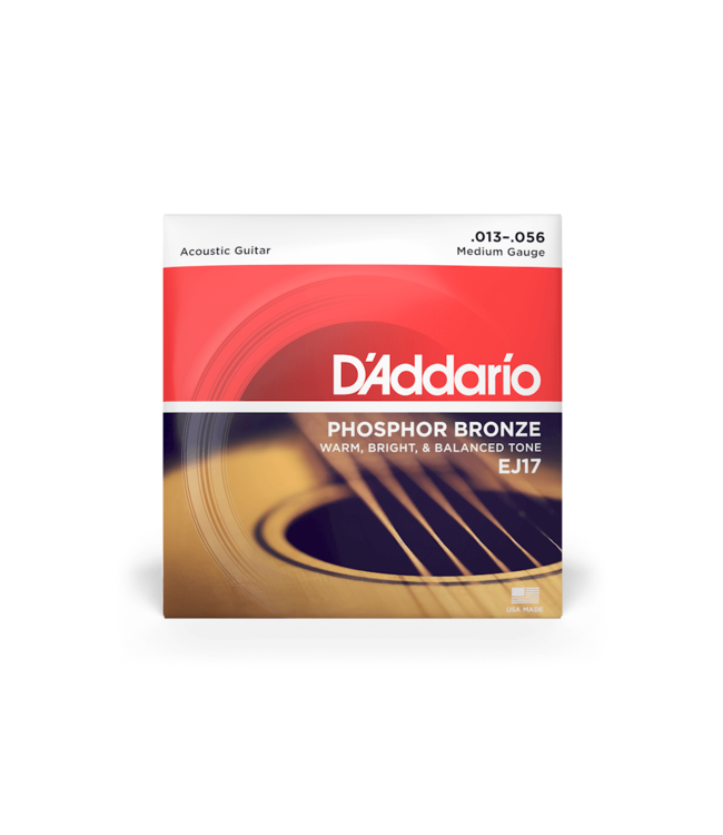 D'Addario Phosphor Bronze Acoustic Guitar Strings - 13-56 Medium