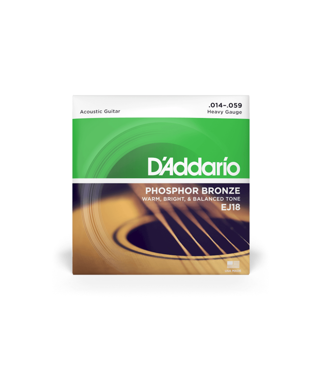 D'Addario Phosphor Bronze Acoustic Guitar Strings - 14-59 Heavy