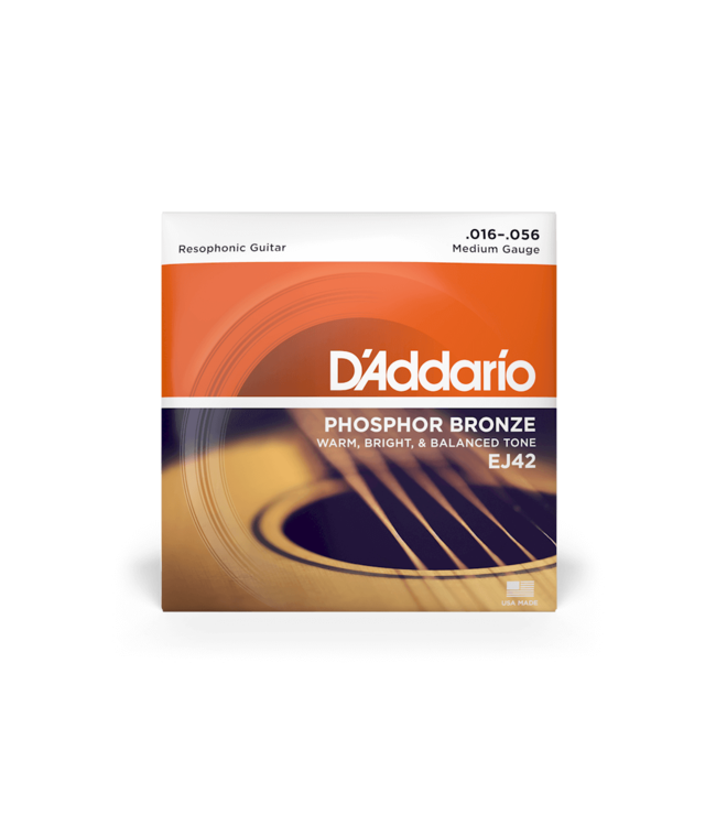D'Addario Phosphor Bronze Resophonic Guitar Strings - 16-56 Medium