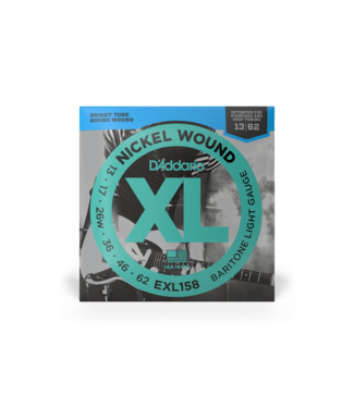 D'Addario D'Addario XL Nickel Electric Guitar Strings - 13-62 Baritone Light Wound 3rd