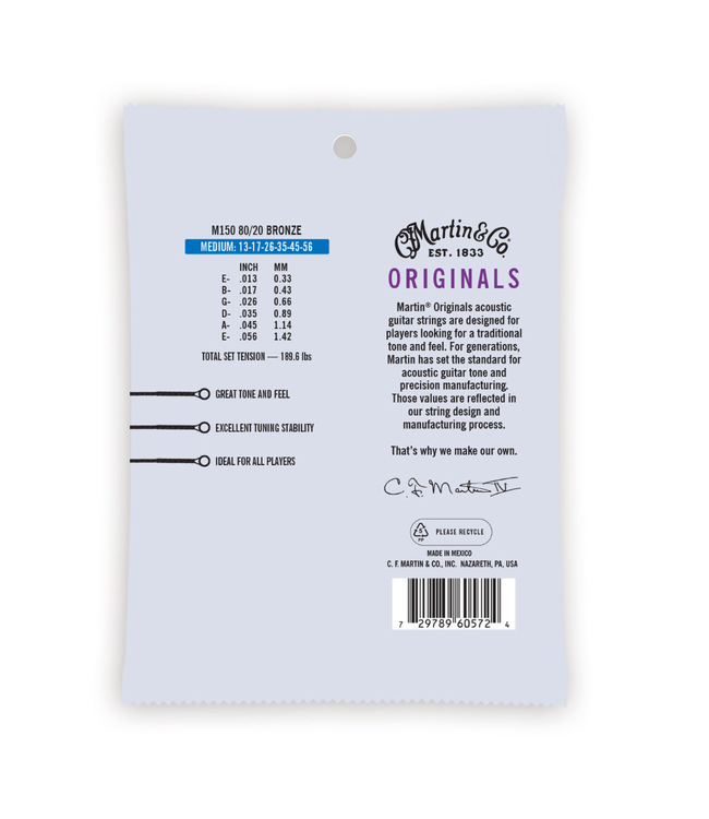 Martin Authentic 80/20 Bronze Acoustic Guitar Strings - 13-56 Medium