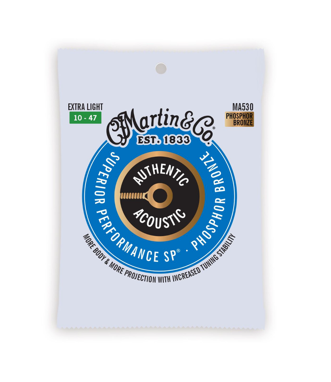 Martin Authentic Phosphor Bronze Acoustic Guitar Strings - 10-47 Extra Light