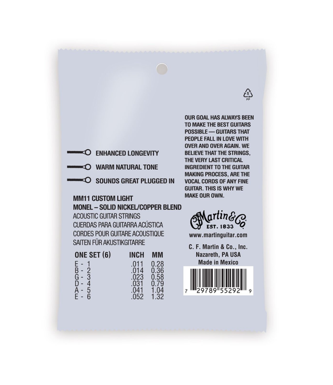Martin Retro Acoustic Guitar Strings - 11-52 Custom Light