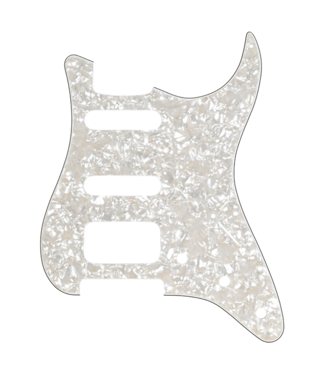 Fender Genuine Parts 11-Hole Mount HSS Stratocaster Pickguard - 4-Ply Aged White Moto