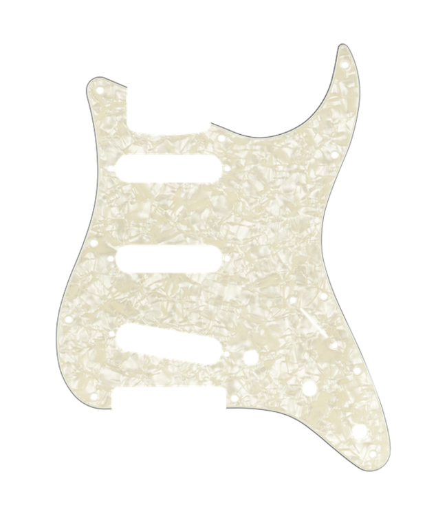 Fender 11-Hole Mount SSS Stratocaster Pickguard - 4-Ply Aged White Pearl