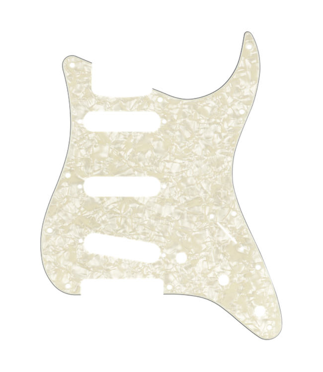 Fender Genuine Parts 11-Hole Mount SSS Stratocaster Pickguard - 4-Ply Aged White Pearl