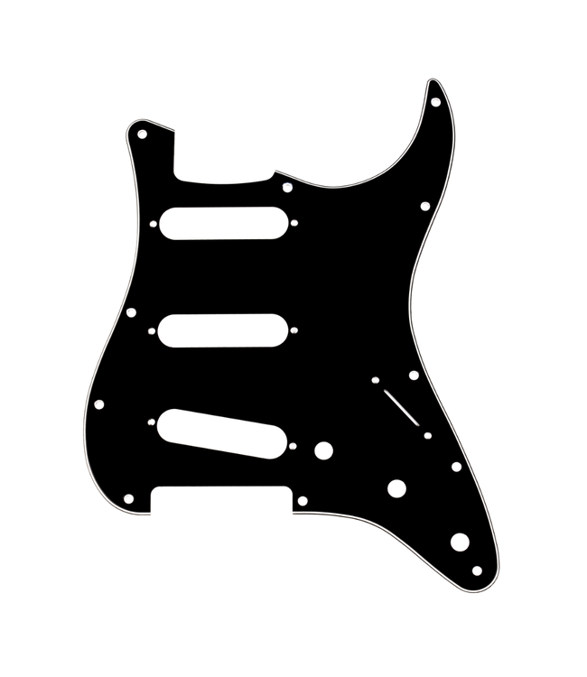 Fender Fender 11-Hole Mount SSS Stratocaster Pickguard - 3-Ply Black
