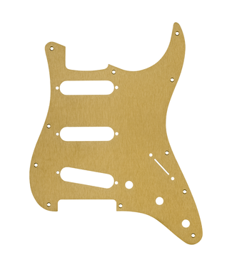 Fender Fender Genuine Parts 11-Hole Mount SSS Stratocaster Pickguard - 1-Ply Gold Anodized Aluminum