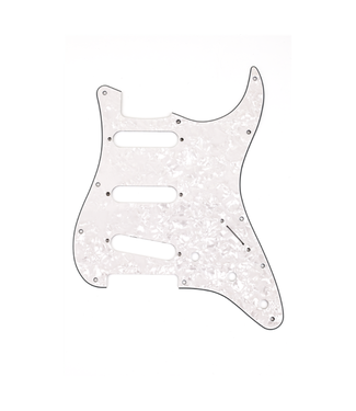 Fender Fender Genuine Parts 11-Hole Mount SSS Stratocaster Pickguard - 4-Ply White Pearl