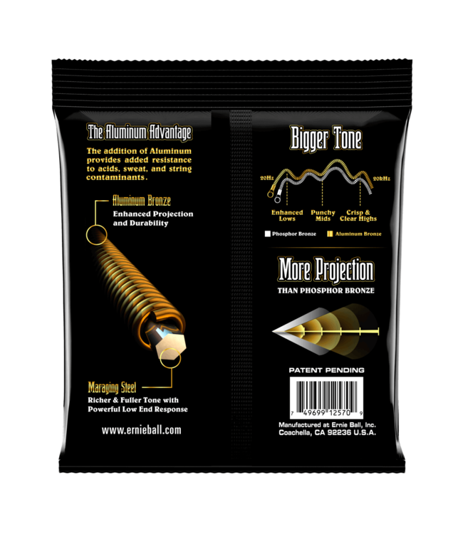 Ernie Ball Aluminum Bronze Acoustic Guitar Strings - 10-50 Extra Light