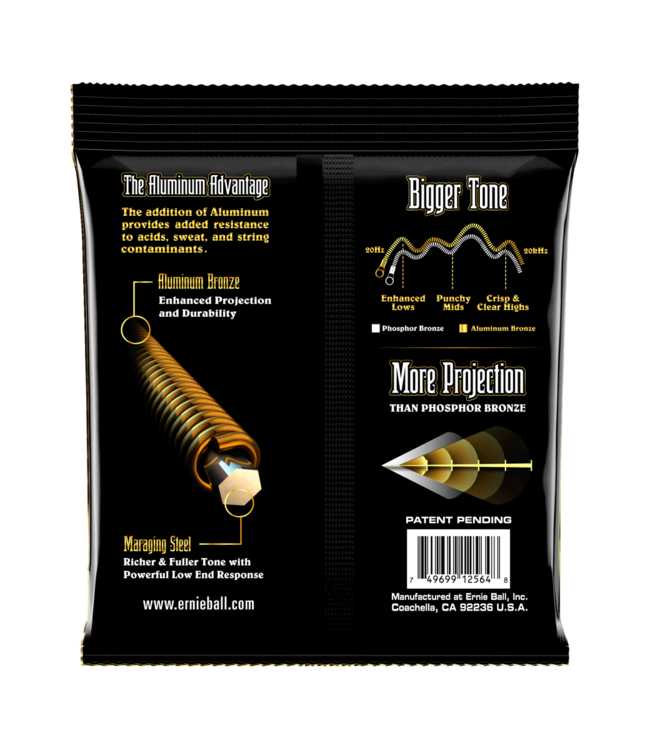Ernie Ball Aluminum Bronze Acoustic Guitar Strings - 13-56 Medium