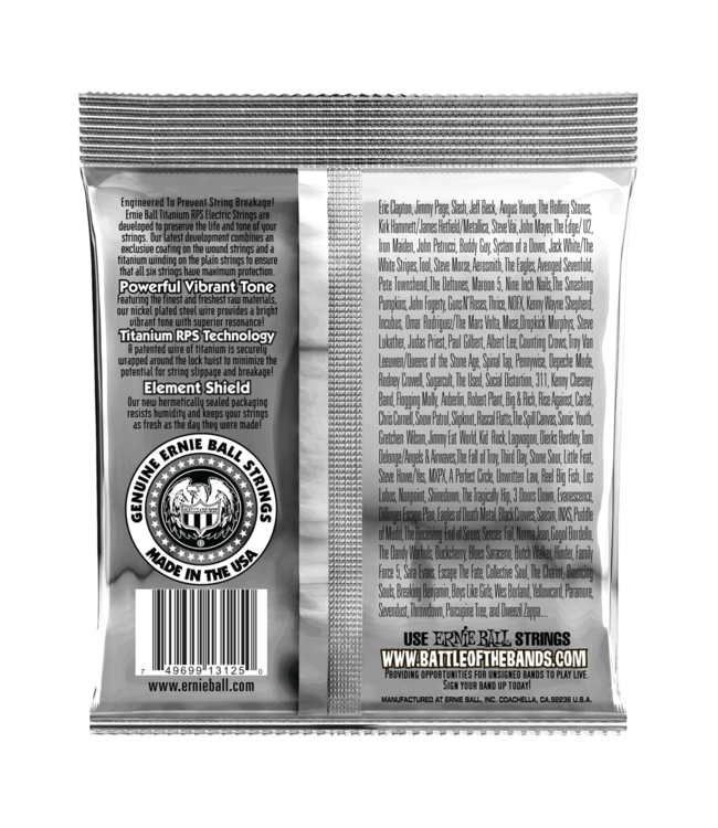 Ernie Ball Coated Titanium Electric Guitar Strings - 08-38 Extra Slinky