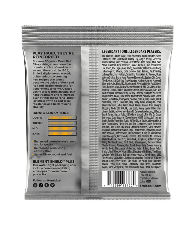 Ernie Ball Coated Titanium Electric Guitar Strings - 09-46 Hybrid Slinky