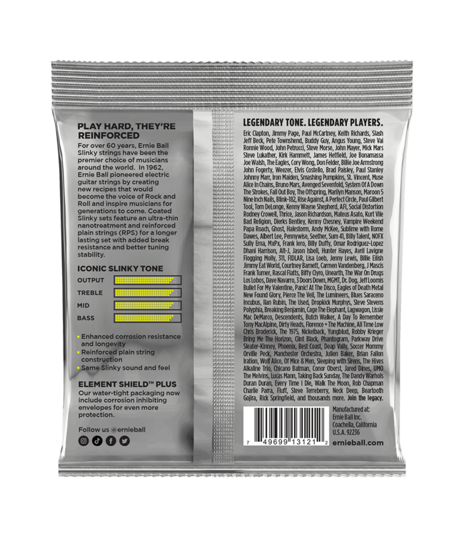 Ernie Ball Coated Titanium Electric Guitar Strings - 10-46 Regular Slinky