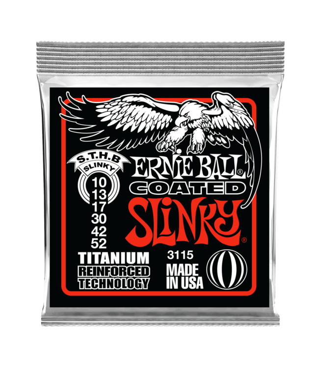 Ernie Ball Coated Titanium Electric Guitar Strings - 10-52 Skinny Top Heavy Bottom Slinky