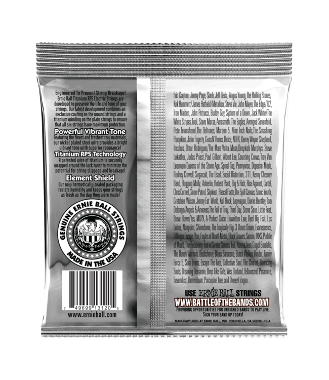 Ernie Ball Coated Titanium Electric Guitar Strings - 11-48 Power Slinky