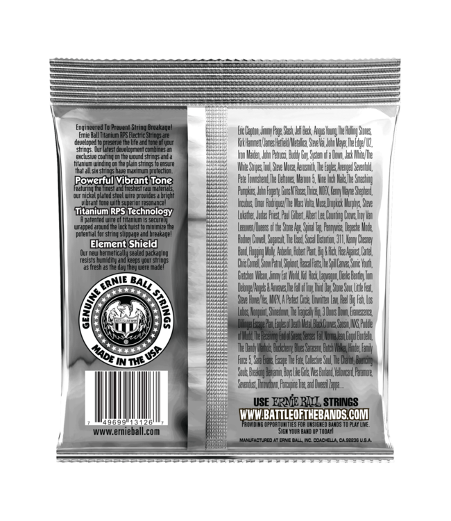 Ernie Ball Coated Titanium Electric Guitar Strings - 12-56 Not Even Slinky