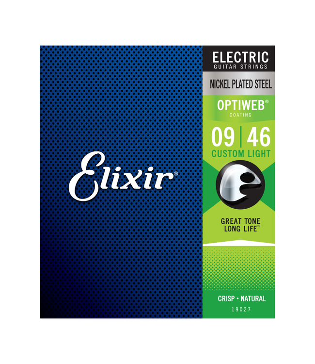 Elixir Optiweb Coated Nickel Plated Steel Electric Guitar Strings - 09-46 Custom Light