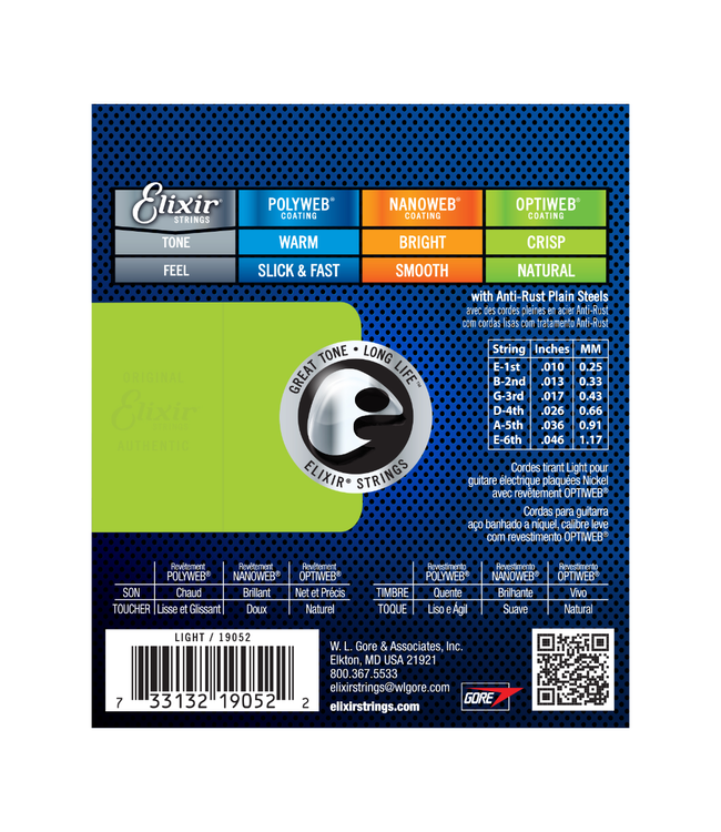Elixir Optiweb Coated Nickel Plated Steel Electric Guitar Strings - 10-46 Light