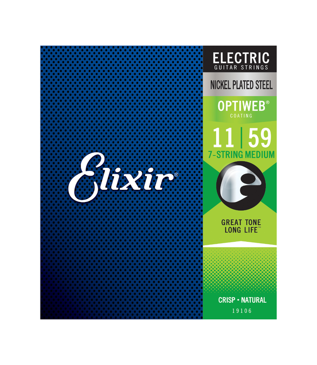 Elixir Optiweb Coated Nickel Plated Steel Electric Guitar Strings - 11-59 (7-String) Medium