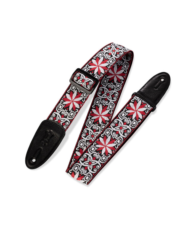 Levy's '60s Hootenanny Jacquard Weave Guitar Strap - Red/White
