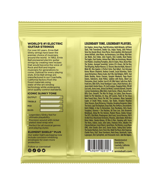 Ernie Ball Nickel Wound Electric Guitar Strings - 12-62 Mammoth Slinky