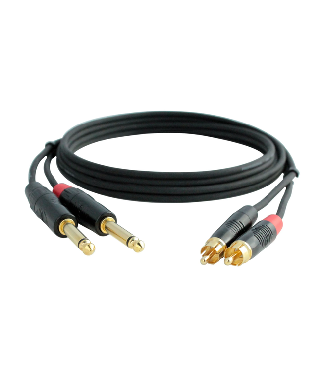Digiflex Performance Series HE Dual 1/4" TS to Dual RCA Cable - 03'