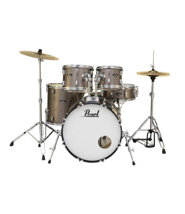 Pearl Roadshow 5-Piece Drum Kit -  10"/12"/14"/16"/22", Hardware, Cymbals, Throne - Bronze