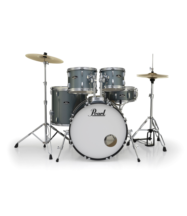Pearl Roadshow 5-Piece Drum Kit -  10"/12"/14"/16"/22", Hardware, Cymbals, Throne - Charcoal