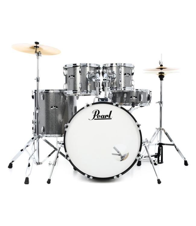 Pearl Roadshow 5-Piece Drum Kit -  10"/12"/14"/16"/22", Hardware, Cymbals, Throne - Grindstone Sparkle