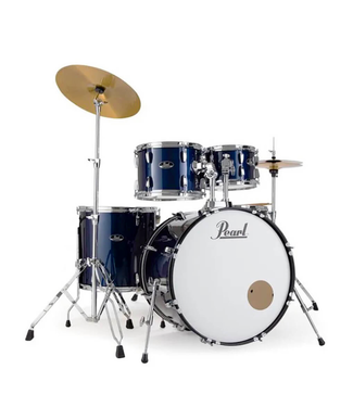Pearl Pearl Roadshow 5-Piece Drum Kit -  10"/12"/14"/16"/22", Hardware, Cymbals, Throne - Royal Blue Metallic