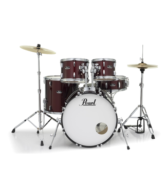 Pearl Pearl Roadshow 5-Piece Drum Kit -  10"/12"/14"/16"/22", Hardware, Cymbals, Throne - Wine Red